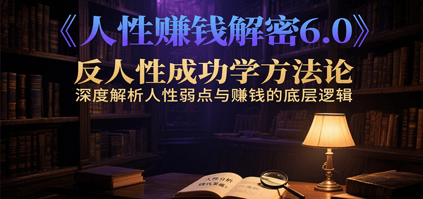 人性赚钱解密6.0，反人性成功学方法论，深度解析人性弱点与赚钱的底层逻辑-优优云网创优优云网创资源站