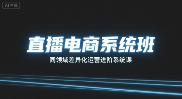 直播电商系统班，同领域差异化运营进阶系统课-优优云网创优优云网创资源站