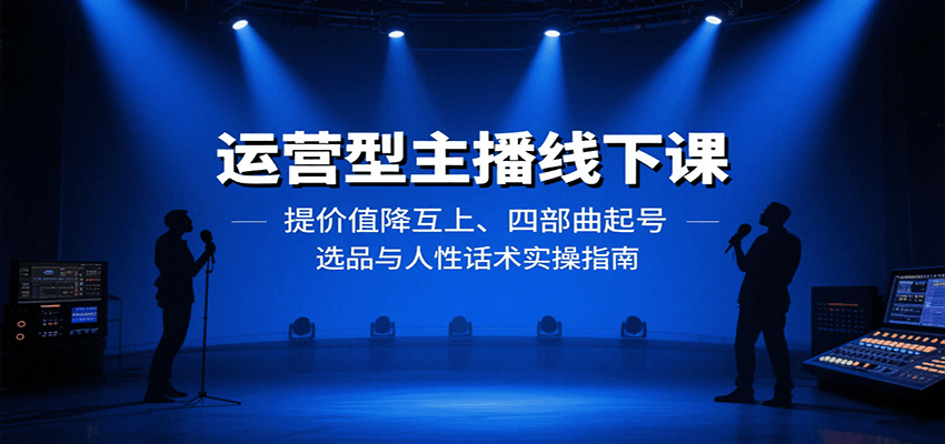 运营型主播线下课：提价值降互上、四部曲起号、选品与人性话术实操指南-优优云网创优优云网创资源站