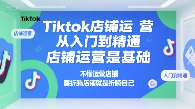 Tiktok店铺运营从入门到精通，店铺运营是基础，不懂运营店铺，瞎折腾店铺就是折腾自己-优优云网创优优云网创资源站