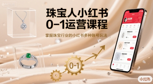 珠宝人小红书0-1运营课程，掌握珠宝行业的小红书多种账号玩法-优优云网创优优云网创资源站