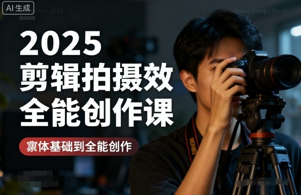 2025剪辑拍摄特效全能创作课，零基础到全能创作-优优云网创优优云网创资源站