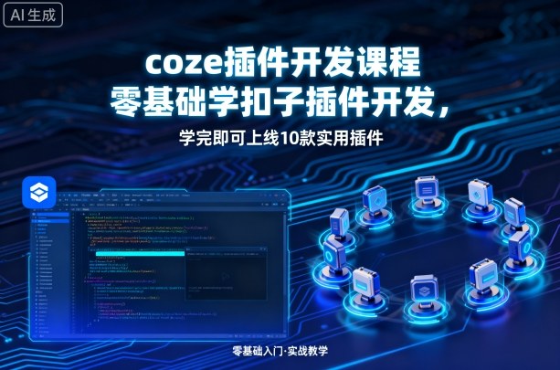 coze插件开发课程，零基础学扣子插件开发，学完即可上线10款实用插件-优优云网创优优云网创资源站