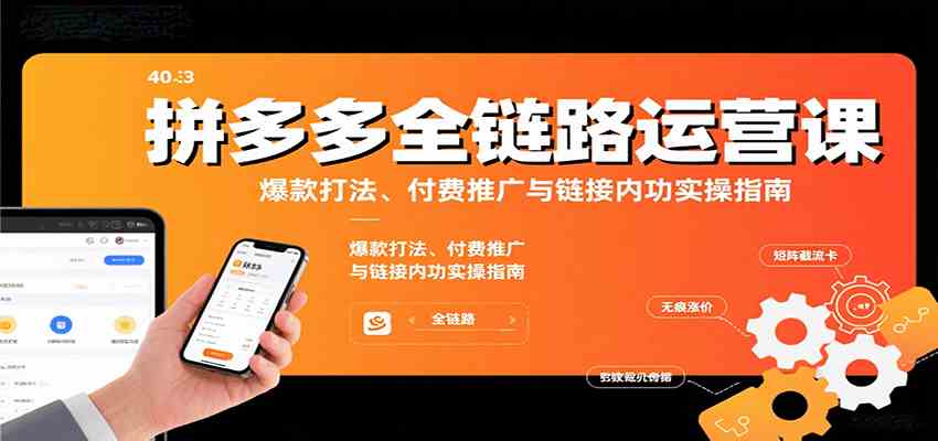 拼多多全链路运营课，爆款打法、付费推广与链接内功实操指南-优优云网创优优云网创资源站