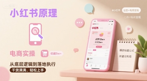 小红书原理以及详细实操流程，小红书电商教程-优优云网创优优云网创资源站