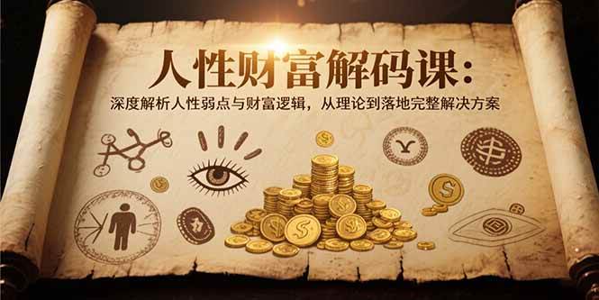 （15434期）人性财富解码课6.0：深度解析人性弱点与财富逻辑，理论到落地完整解决方案-优优云网创优优云网创资源站