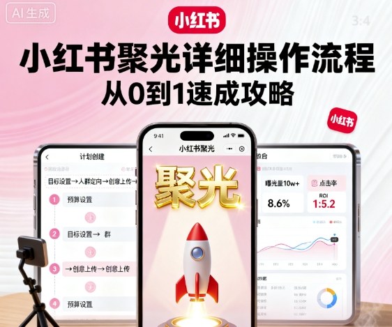 小红书聚光详细操作流程，小红书聚光从0到1速成攻略-优优云网创优优云网创资源站