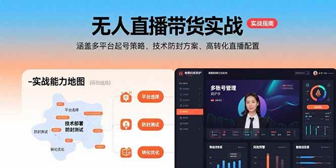 （15622期）无人直播带货实战，涵盖多平台起号策略、技术防封方案、高转化直播配置-优优云网创优优云网创资源站