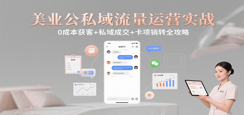 美业公私域流量运营实战：0成本获客+私域成交+卡项销转全攻略-优优云网创优优云网创资源站