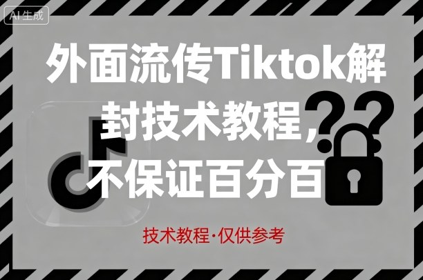 外面流传Tiktok解封技术教程，不保证百分百，具体自测-优优云网创优优云网创资源站
