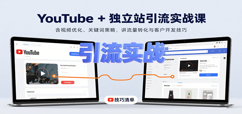 YouTube+独立站引流实战课：含视频优化、关键词策略，讲流量转化与客户开发技巧-优优云网创优优云网创资源站