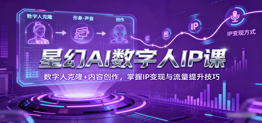 星幻AI数字人IP课，数字人克隆+内容创作，掌握IP变现与流量提升技巧-优优云网创优优云网创资源站