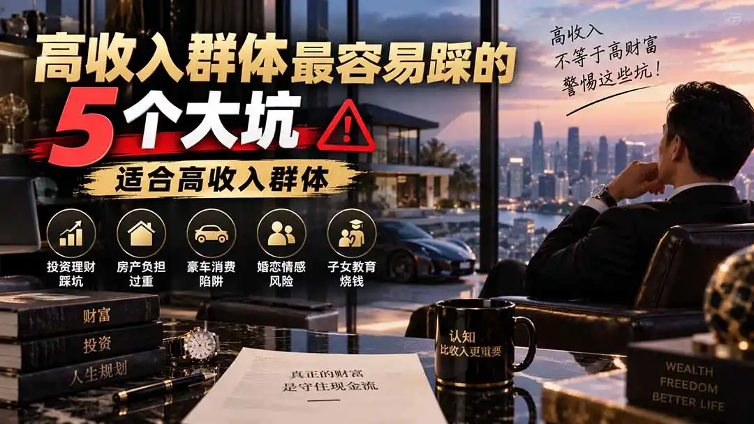 付费文章：高收入群体最容易踩的5个大坑，适合高收入群体- 0成本轻资产创业 | 虚拟项目 | 一人公司落地平台|清创生财清风筹谋网赚库
