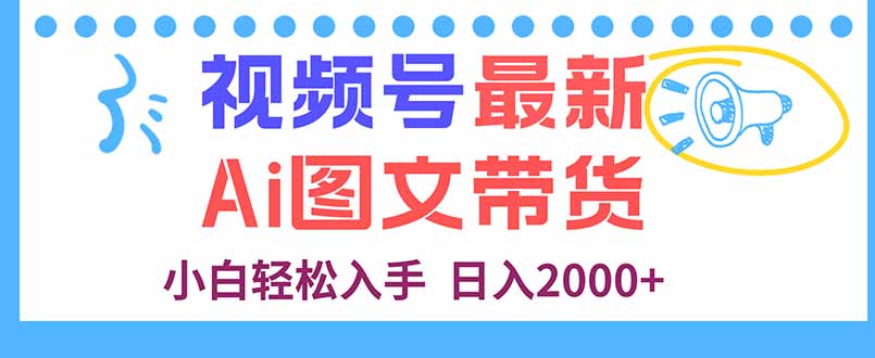 视频号最新AI图文带货，每天几分钟，小白轻松入手，日入2000+-优优云网创优优云网创资源站