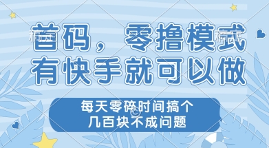 首码零撸项目，有快手就可以做，每天业务时间搞个几张不是问题【揭秘】-优优云网创优优云网创资源站