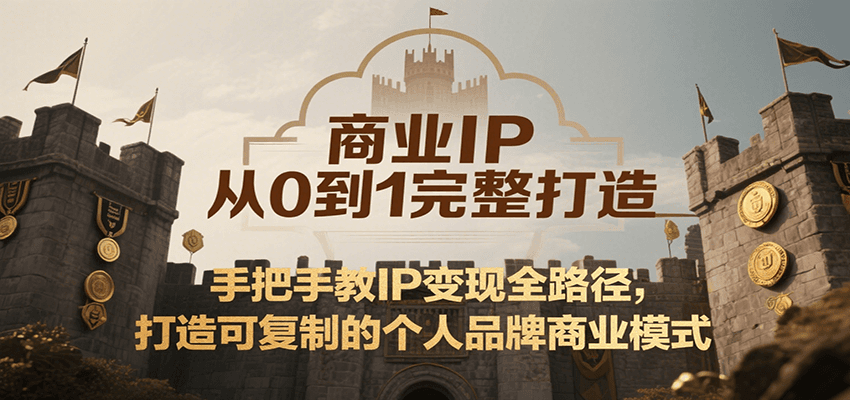 商业IP从0到1完整打造，手把手教IP变现全路径，打造可复制的个人品牌商业模式-优优云网创优优云网创资源站
