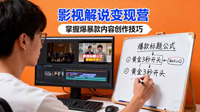 影视解说变现营:通过30+实战案例爆款内容创作技巧,掌握影视解说盈利密码-优优云网创