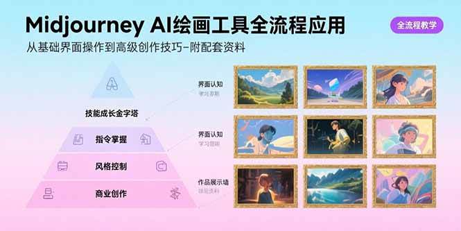 （15628期）Midjourney AI绘画工具全流程应用，从基础界面操作到高级创作-附配套资料-优优云网创优优云网创资源站
