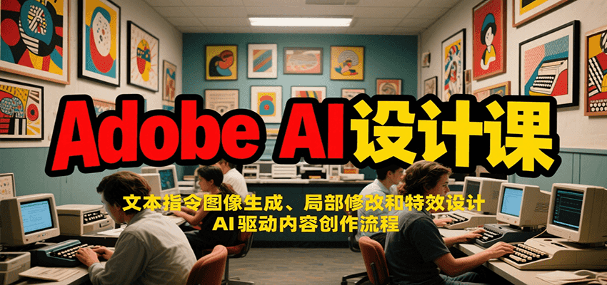 Adobe AI设计课：文本指令图像生成、局部修改和特效设计，AI驱动内容创作流程-优优云网创优优云网创资源站