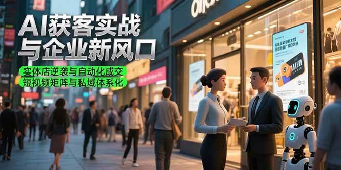 （15348期）AI获客实战与企业新风口，实体店逆袭与自动化成交 短视频矩阵与私域体系化-优优云网创优优云网创资源站