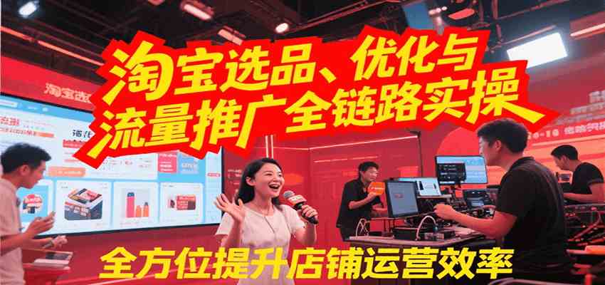 淘宝选品、优化与流量推广全链路实操，全面提升店铺运营效率-优优云网创优优云网创资源站
