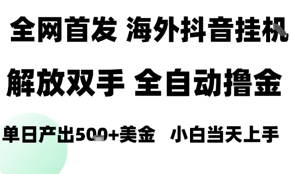 海外抖音无人直播，单日产出1.5k+，长期稳定，新手可玩，无脑操作【揭秘】-优优云网创优优云网创资源站