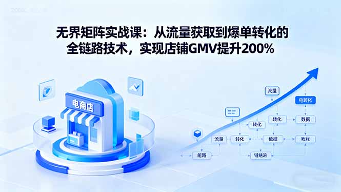 无界矩阵实战课：从流量获取到爆单转化的全链路技术，实现店铺GMV提升200%-优优云网创优优云网创资源站