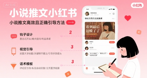 小说推文小红书高转化引导方法实操课，小说推文高效且正确引导方法-优优云网创优优云网创资源站