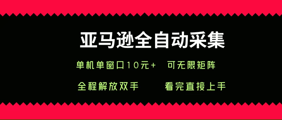 （15704期）亚马逊全自动采集，单机单窗口一天10+，可无限矩阵去做-优优云网创优优云网创资源站