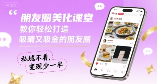 朋友圈美化课堂，教你轻松打造，吸睛又吸金的朋友圈，私域不看，变现少一半-优优云网创优优云网创资源站
