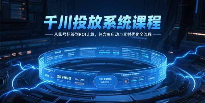 （15263期）千川投放系统课程，从账号标签到ROI计算，包含冷启动与素材优化全流程-优优云网创优优云网创资源站