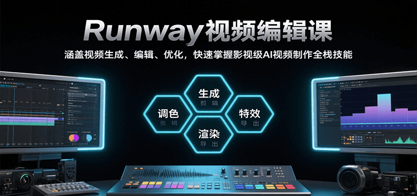 Runway视频编辑课，涵盖视频生成、编辑、优化，快速掌握影视级AI视频制作全栈技能-优优云网创优优云网创资源站
