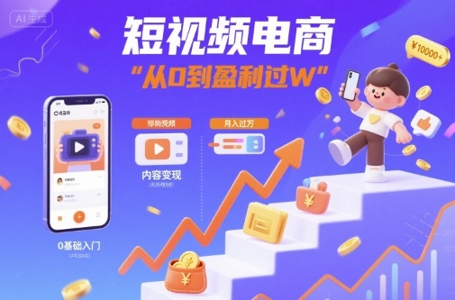 短视频电商：短视频变现从0到盈利过W-优优云网创优优云网创资源站
