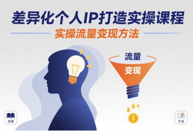 差异化个人IP打造实操课程，实操流量变现方法-优优云网创优优云网创资源站