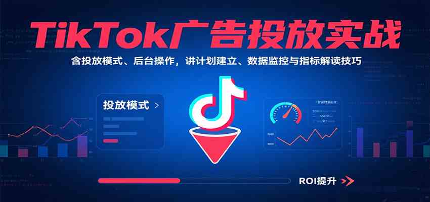 TikTok广告投放实战，含投放模式、后台操作，讲计划建立、数据监控与指标解读技巧-优优云网创优优云网创资源站