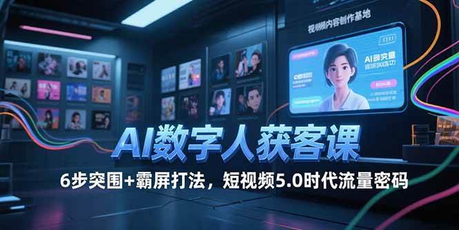 （15247期）AI数字人获客课，6步突围+霸屏打法，短视频5.0时代流量密码-优优云网创优优云网创资源站