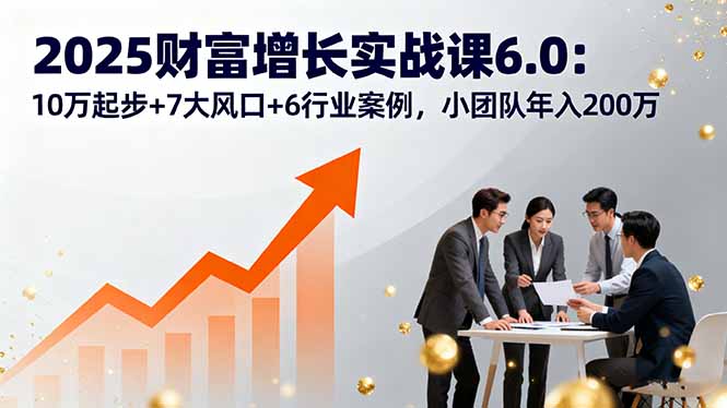 2025财富增长实战课6.0：10万起步+7大风口+6行业案例，小团队年入200万-优优云网创优优云网创资源站