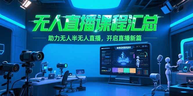 （15218期）无人直播课程汇总，含非实时防风技术，助力无人半无人直播，开启直播新篇-优优云网创优优云网创资源站