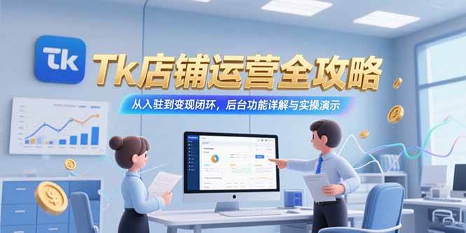（15345期）Tk店铺运营全攻略，从入驻到变现闭环，后台功能详解与实操演示-优优云网创优优云网创资源站