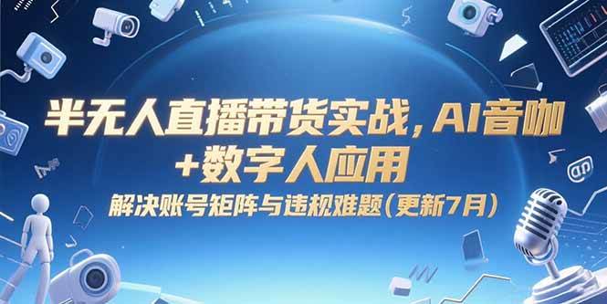 （15280期）半无人直播带货实战，AI音咖+数字人应用 解决账号矩阵与违规难题(更新7月)-优优云网创优优云网创资源站