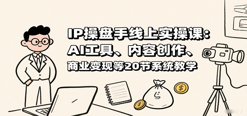IP操盘手线上实操课：AI工具、内容创作、商业变现等20节系统教学-优优云网创优优云网创资源站