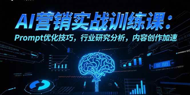 （15465期）AI营销实战训练课：Prompt优化技巧，行业研究分析，内容创作加速-优优云网创优优云网创资源站