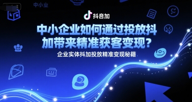 中小企业如何通过投放抖加带来精准获客变现？企业实体抖加投放精准变现秘籍-优优云网创优优云网创资源站
