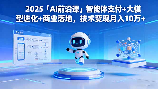 2025「AI前沿课」智能体支付+大模型进化+商业落地，技术变现月入10万+-优优云网创
