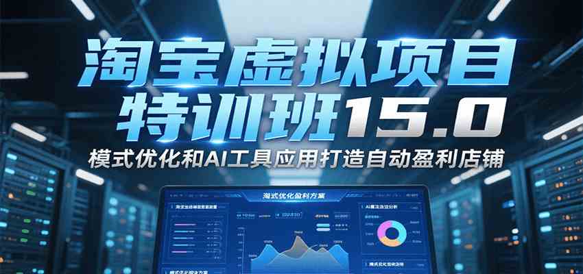淘宝虚拟项目特训班15.0，模式优化和AI工具应用打造自动盈利店铺-优优云网创优优云网创资源站