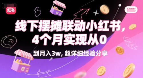 线下摆摊联动小红书，4 个月实现从 0 到月入3w，超详细经验分享-优优云网创优优云网创资源站