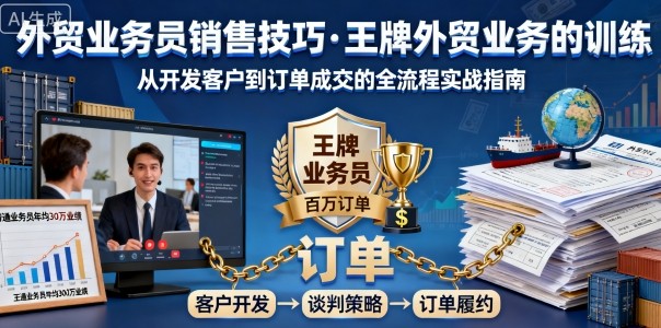 外贸业务员销售技巧，王牌外贸业务的训练-优优云网创优优云网创资源站