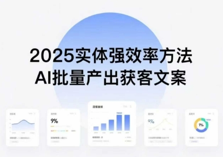 实体强效率方法：AI批量产出获客文案，2025年普通人拥抱AI，实现实体创收-优优云网创优优云网创资源站