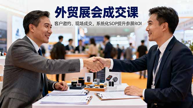 外贸展会成交课,含目标制定、客户邀约、现场成交,系统化SOP提升参展ROI-优优云网创