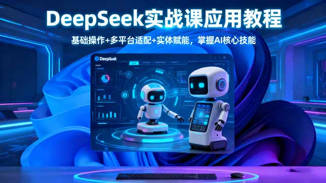 DeepSeek实战课应用教程、基础操作+多平台适配+实体赋能，掌握AI核心技能-优优云网创